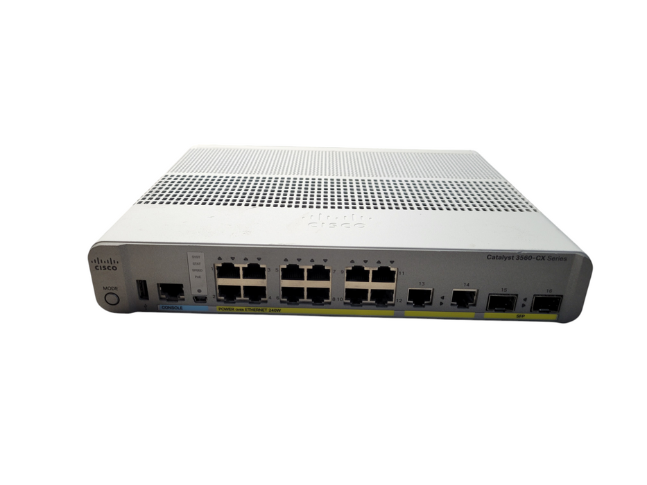 Cisco WS-C3560CX-12PC-S 12-Port Gigabit PoE+ 240W Managed Switch