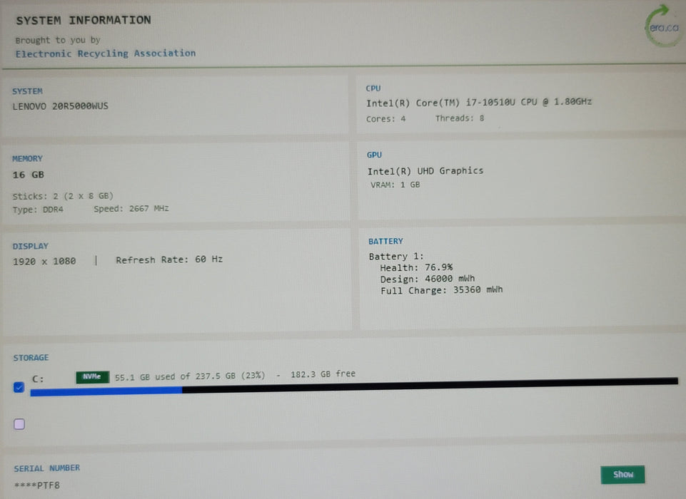 Lenovo ThinkPad L13 Yoga i7-10510U 16GB DDR4 256GB NVMe