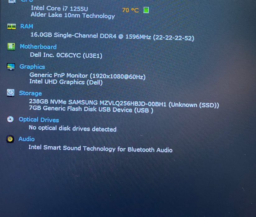Dell Latitude 5530 i7-1255U 16GB 256SSD No Power Adapter French Keyboard READ!