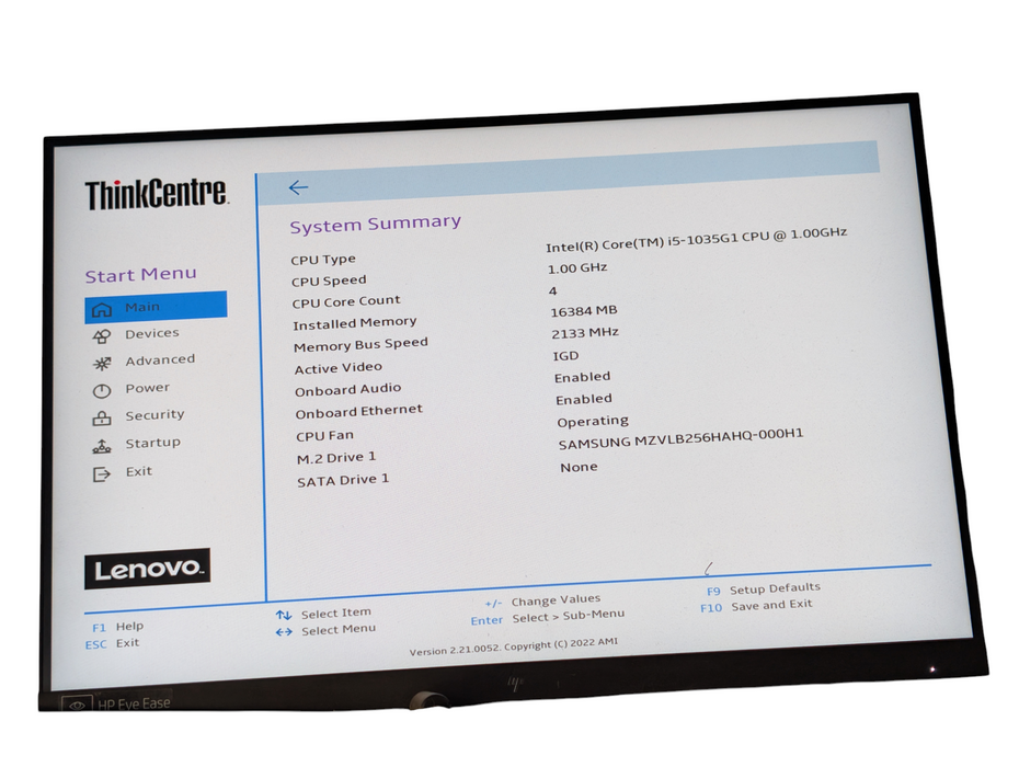 Lenovo ThinkCentre M60e Intel Core i5-1035G1 16GB RAM 256GB NVMe SSD