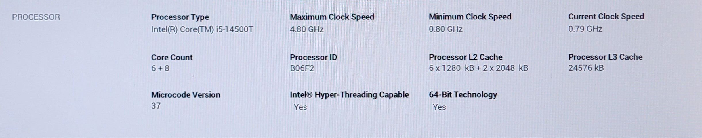 Intel Core i5-14500T CPU SRN3P Max 4.80GHz 14-Cores LGA-1700 Desktop Processor