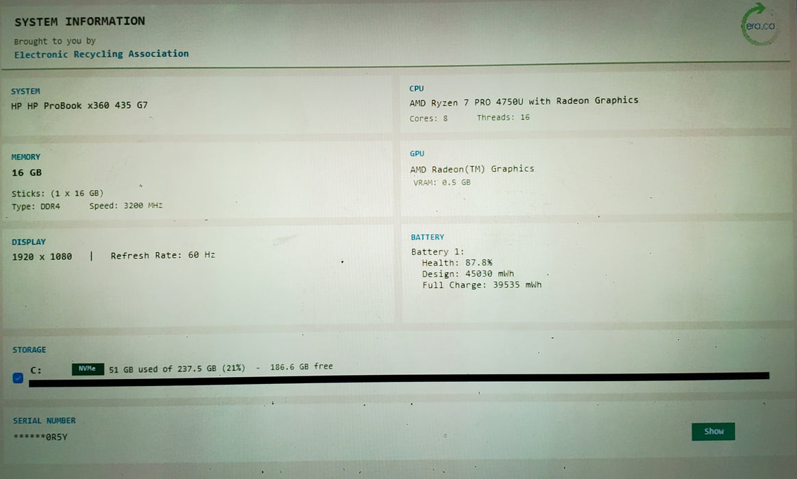 HP ProBook x360 435 G7 13.3" FHD Touch AMD Ryzen 7 PRO 4750U 16GB 256GB READ
