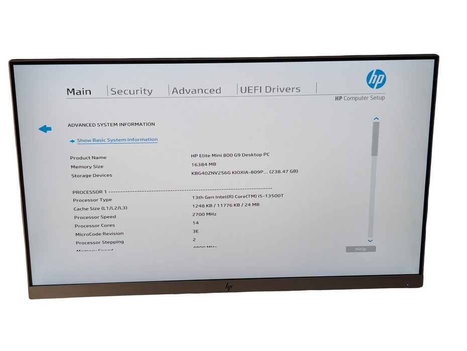 HP Elite mini 800 G9 Intel Core i5-13500T 16GB RAM 256GB NVMe SSD