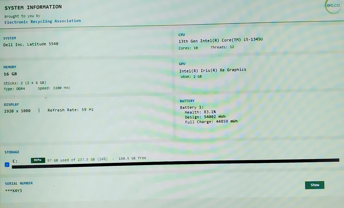 Dell Latitude 5540 TOUCH i5-1345U 16GB DDR4 256GB NVMe