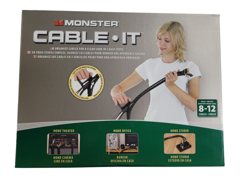 Monster Cable-it Cable Management Kit - 8'  White