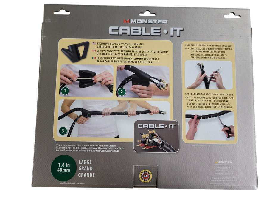 Monster Cable-it Cable Management Kit - 8'  White