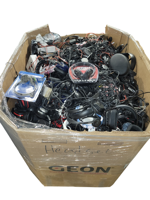 Bin of Assorted Headphones, Approx 620lbs