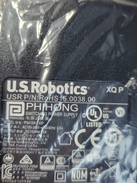 USRobotics 15V 1A DC Power Supply USR P/N: RoHS15.0038.00