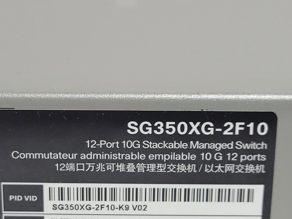 Cisco SG350XG-2F10 12-Port 10G stackable Managed Switch