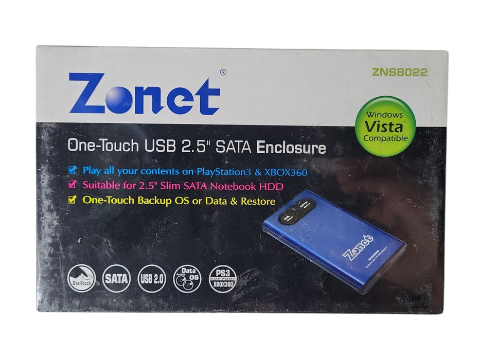 Zonet one-touch USB 2.5" SATA enclosure