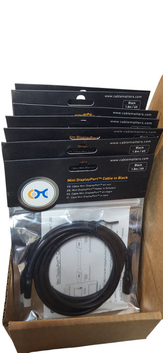 Lot of 7x Brand New Cable Matters Mini DisplayPort to Mini DisplayPort Cable 6ft
