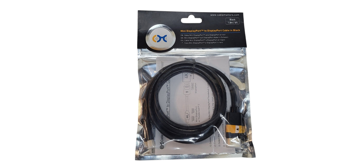 Lot of 5x Brand New Cable Matters Mini DisplayPort to DisplayPort Cable 6ft
