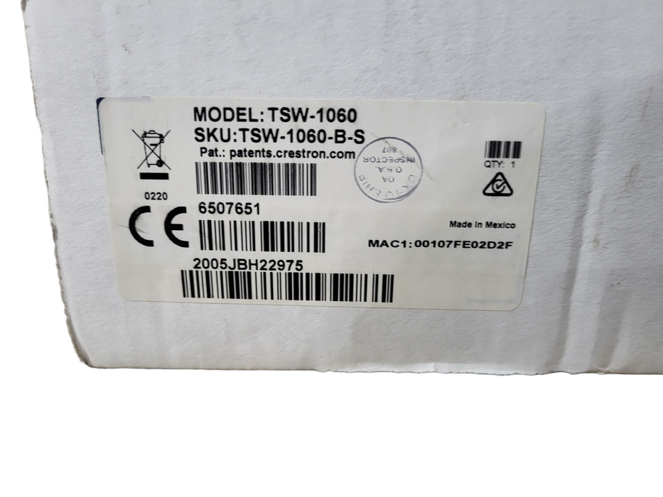 Open box Crestron Touch Panel TSW-1060-B-S 10 Inch Touch Screen Black