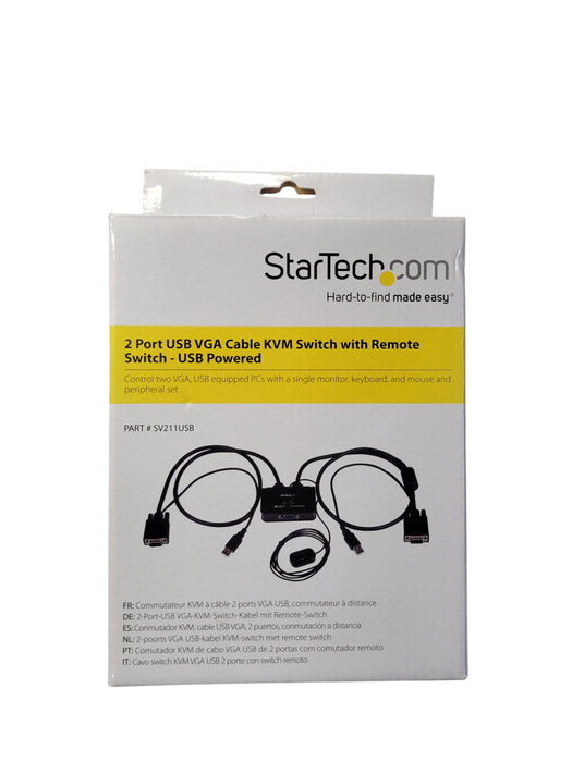 StarTech 2-Port USB VGA Cable KVM Switch with Remote Switch - USB Powered