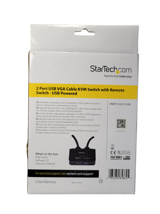 StarTech 2-Port USB VGA Cable KVM Switch with Remote Switch - USB Powered
