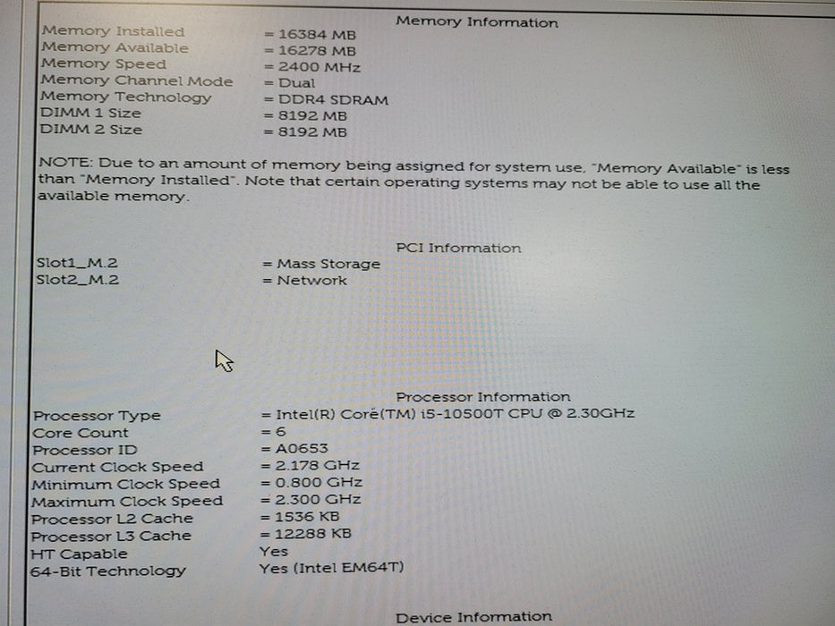 DELL OptiPlex 3080 micro Intel Core i5-10500T 16GB RAM 256GB NVMe