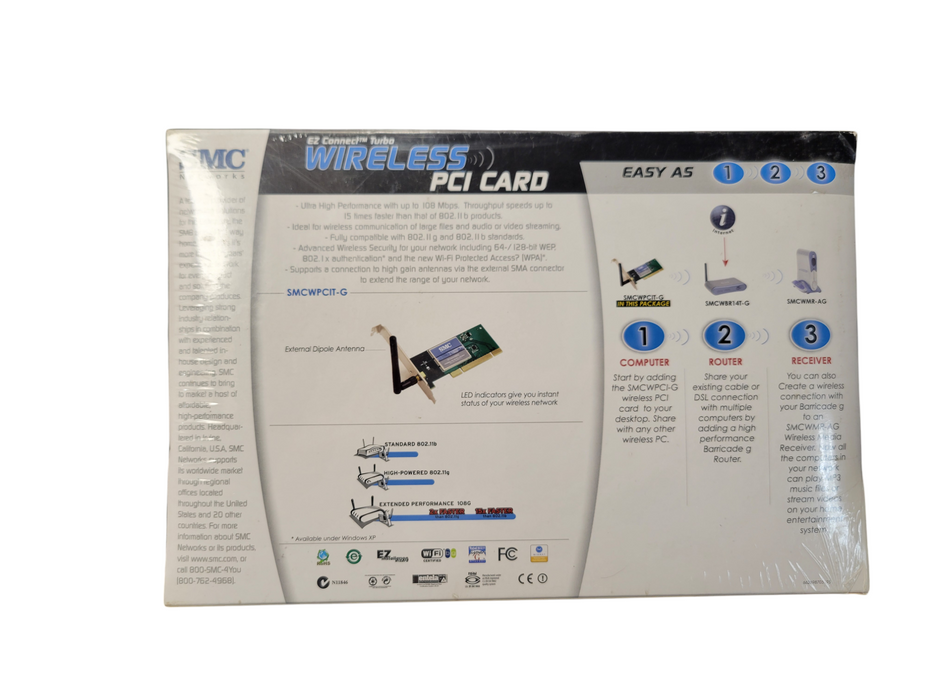 SMC WIRELESS PCI CARD 108Mbps 98-012084-588