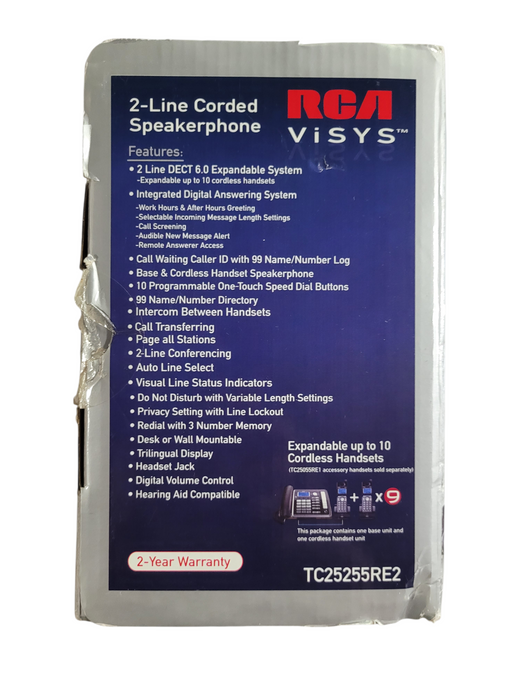 RCA TC 25255RE2 A 2 Line Expandable Corded Digital Answering System | READ