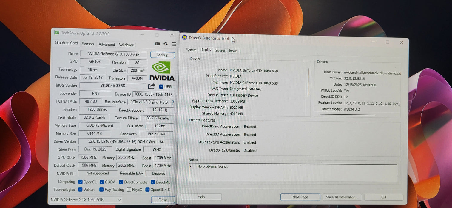 PNY GeForce GTX 1060 6GB GDDR5 GPU