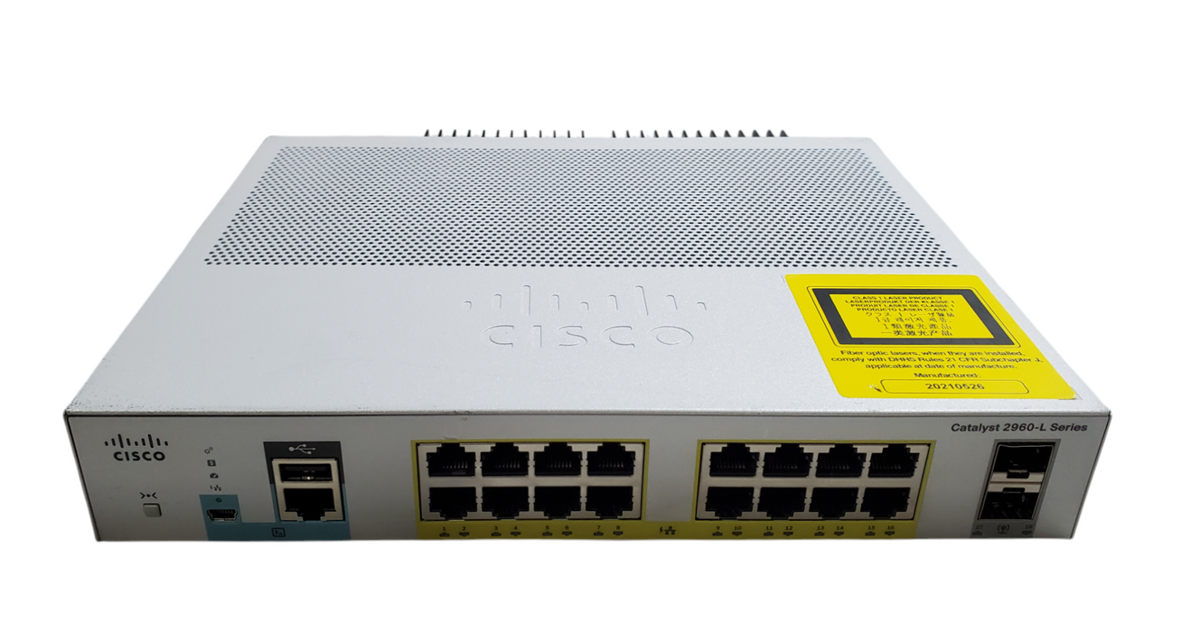 Cisco Catalyst WS-C2960L-16PS-LL V01 | 16-Port PoE+ GbE Ethernet Switch