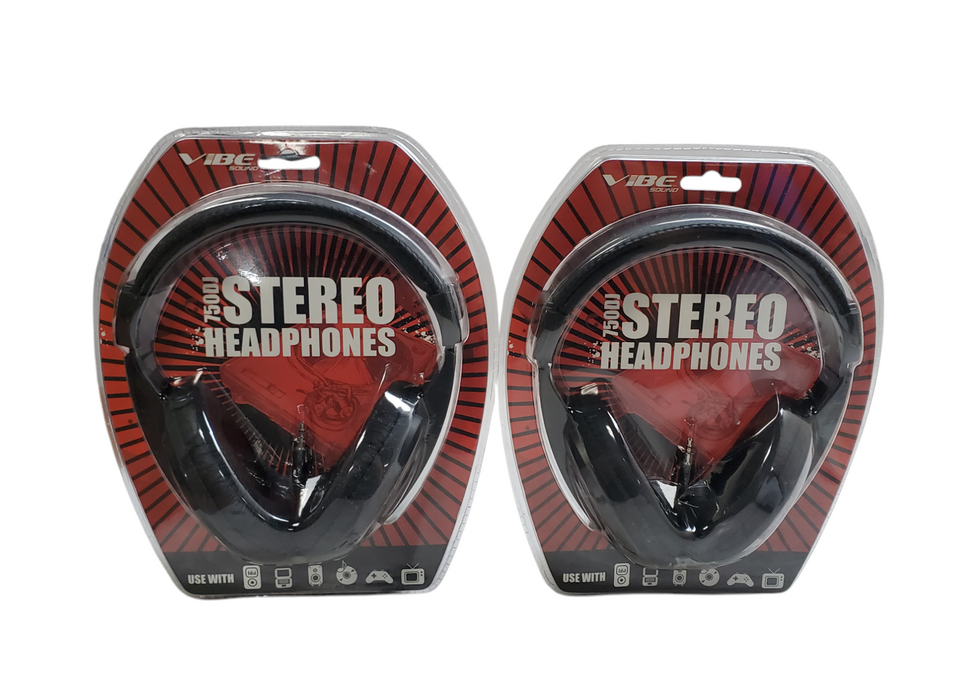 Lot 2x NEW - Vibe Sound 750DJ Stereo Headphones