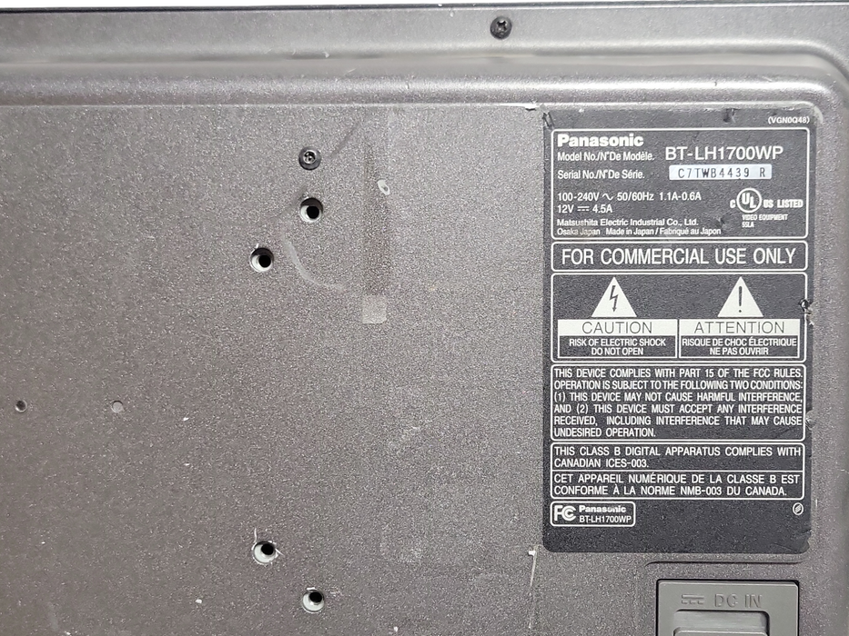 Panasonic BT-LH1700W 17" HD-SDI Professional Monitor