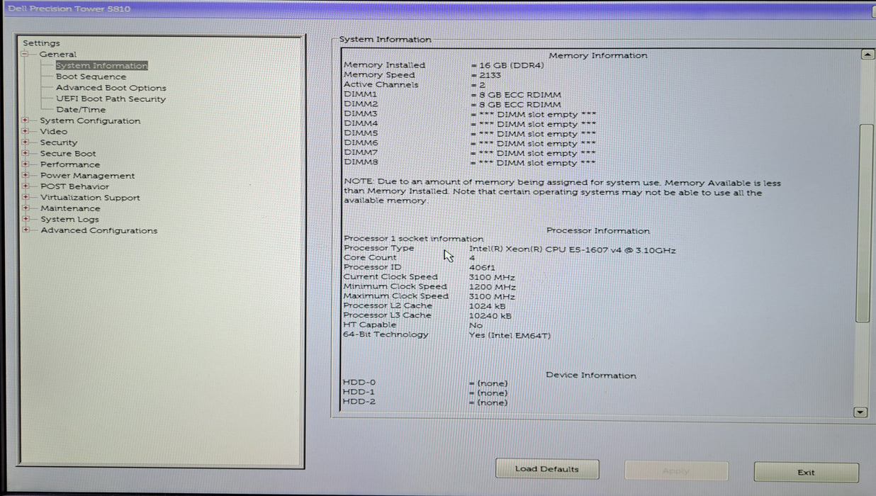 Dell Precision Tower 5810 | Xeon E5-1607 v4 @3.10GHz, 16GB DDR4, M4000, No HDD