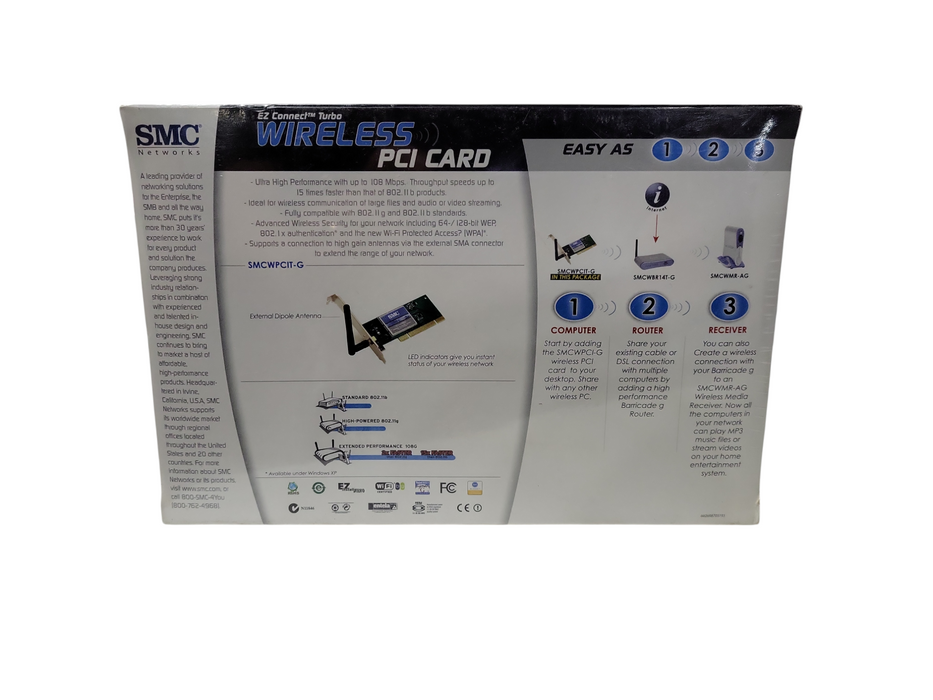 SMC 802.11G 2.4GHZ 54 MBPS Wireless PCI Card