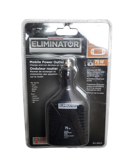 New - MotoMaster Eliminator 75W Mobile Power Inverter