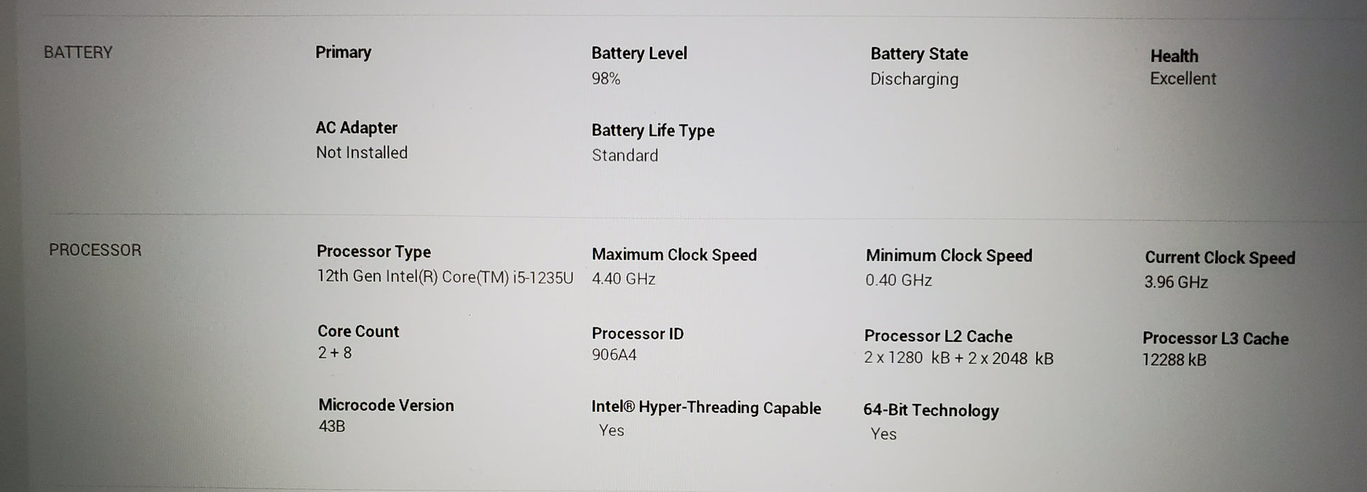 Dell Latitude 5430 Core i5-1235U 16GB DDR4 RAM 256GB SSD READ