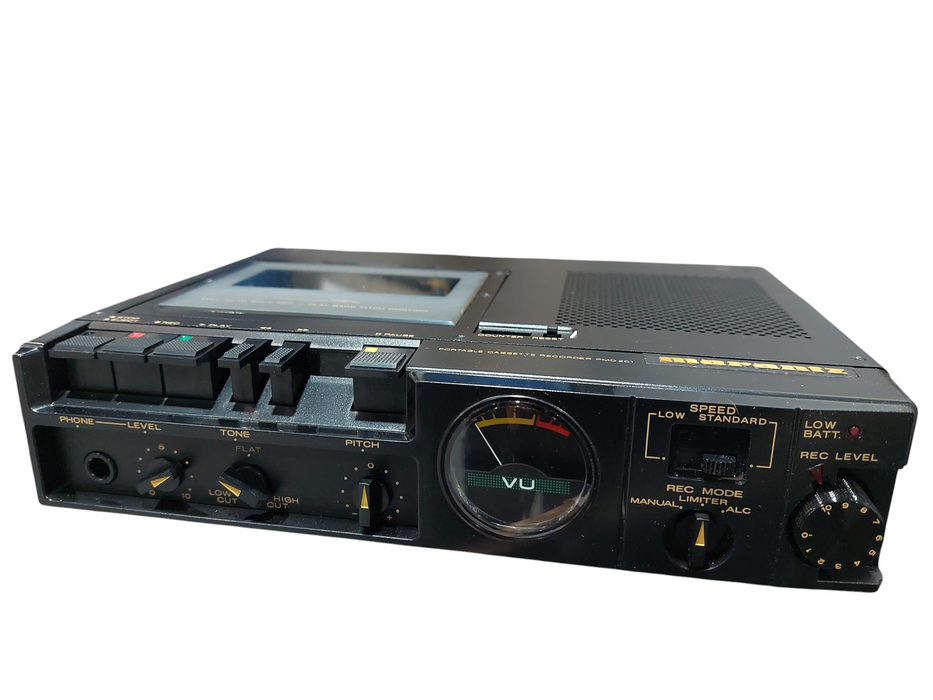 1 Merantz Portable Cassette Recorders Model: PMD201 box with manual, cable strap