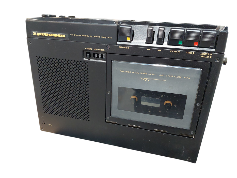 1 Merantz Portable Cassette Recorders Model: PMD201 box with manual, cable strap