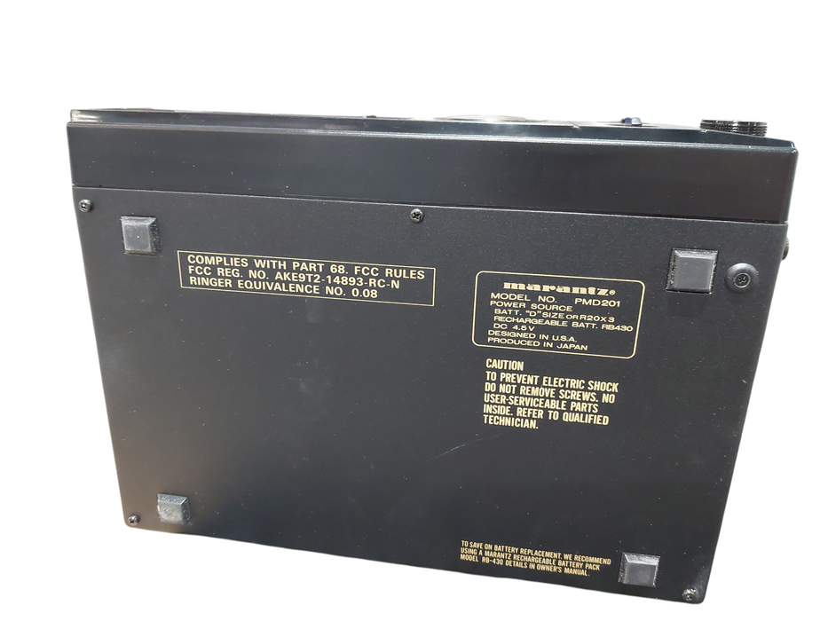 1 Merantz Portable Cassette Recorders Model: PMD201 box with manual, cable strap
