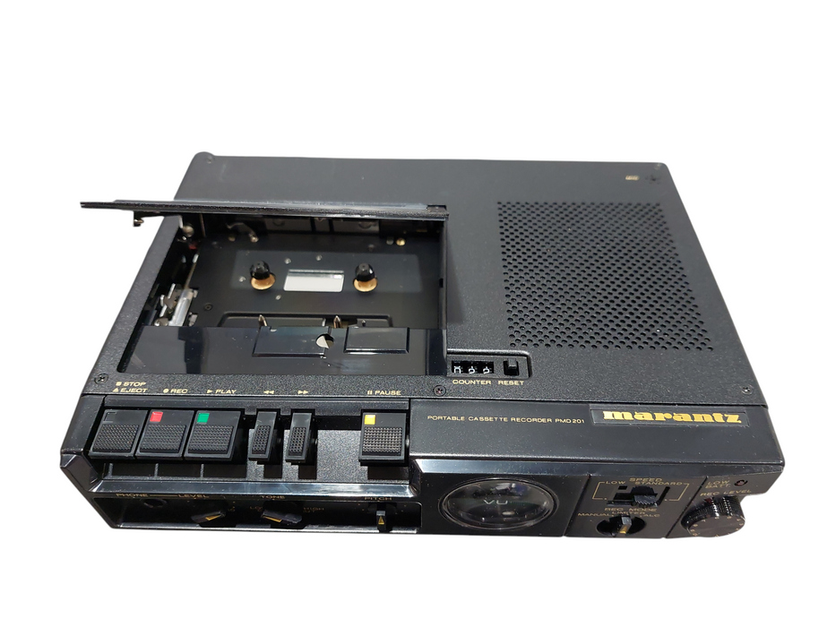 1 Merantz Portable Cassette Recorders Model: PMD201 box with manual, cable strap