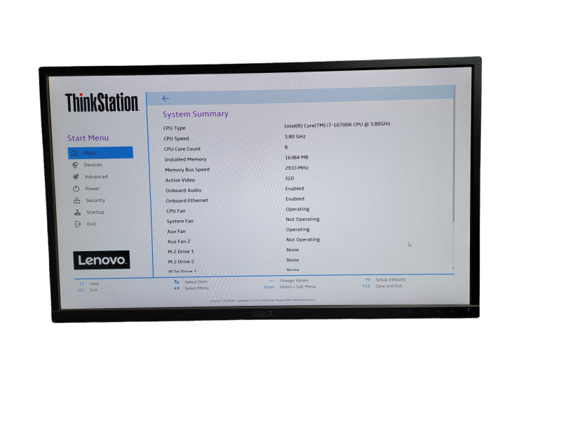 Lenovo ThinkStation P340 Core i7 - 10700K CPU @ 3.80GHz 16GB DDR4 Ram  Î¸
