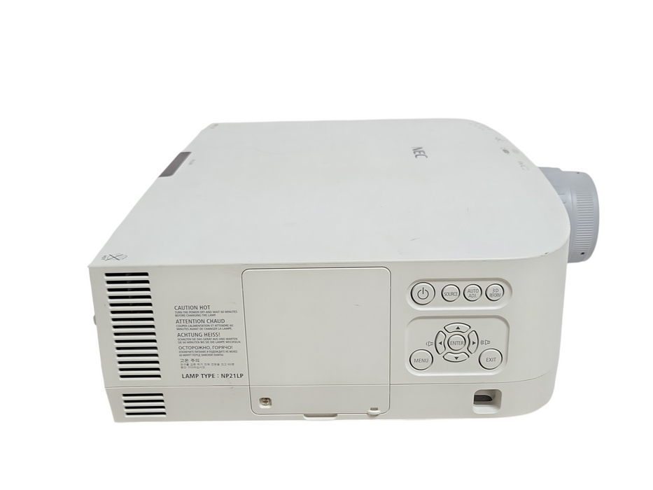 NEC NP-PA550W 5500 Lumens WXGA Projector w/ 1807 Lamp Hours, No Remote