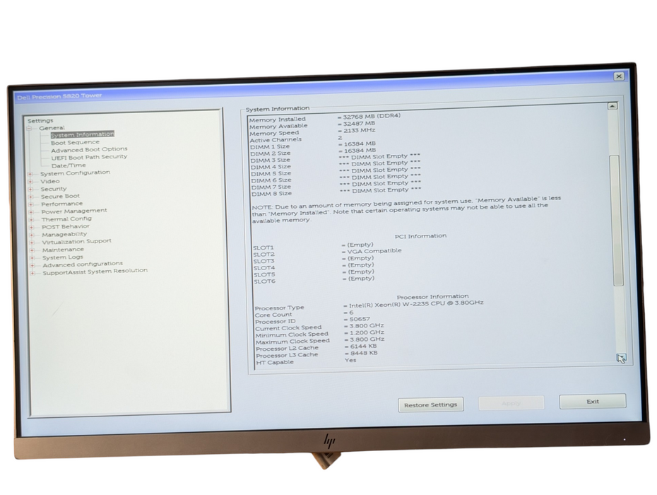 DELL Precision 5820 Intel Xeon W-2235 32GB RAM 480GB SSD NVIDIA Quadro P2200 5GB