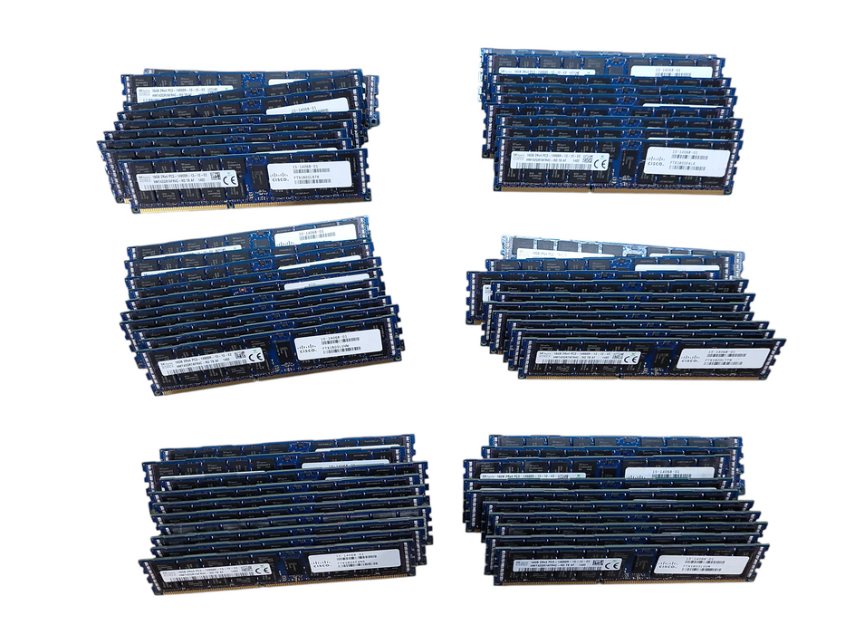 Lot of 60x SK Hynix 16GB 2Rx4 PC3-14900R Server RAM