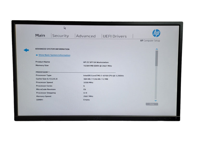 HP Z2 SFF G4 WORKSTATION Intel i7 - 8700 CPU @ 3.20GHz 16GB DDR4 Ram  Î¸