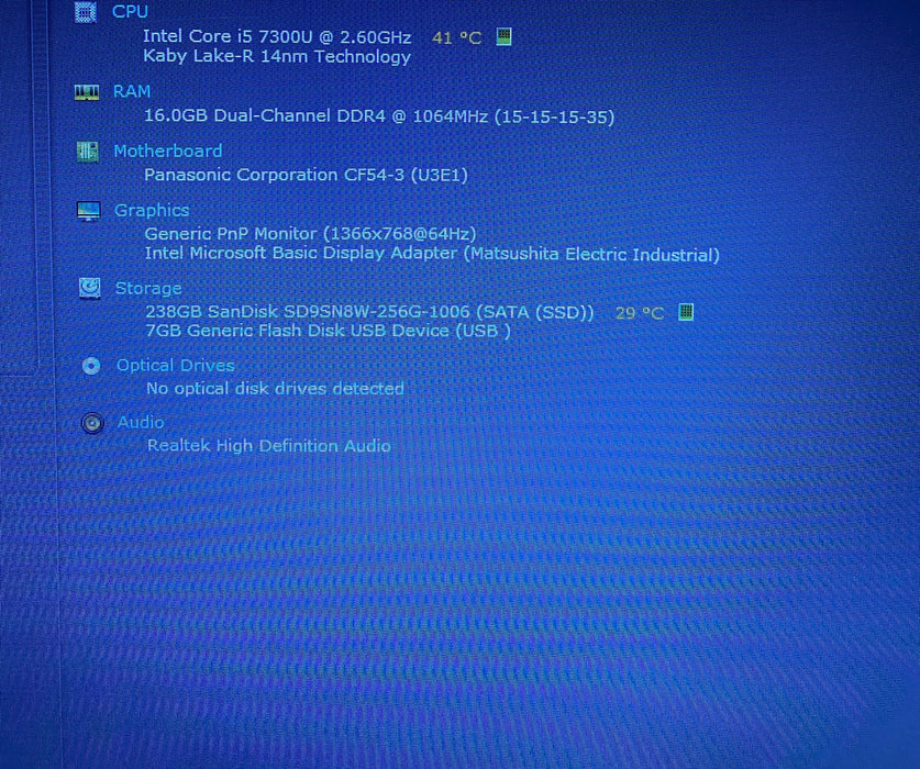 Panasonic ToughBook CF-54 i5-7300U 16GB RAM 256GB SSD 17820Hrs. READ!