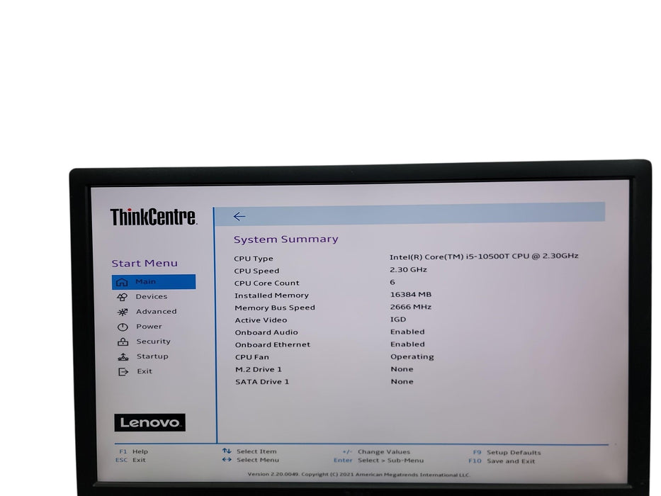 Lenovo ThinkCentre M80q Micro i5 - 10500T @ 2.30GHz 16GB DDR4 Ram No HDD