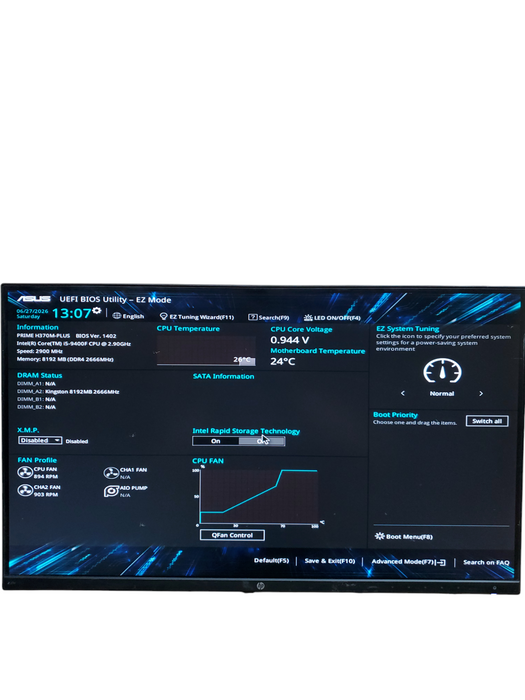 Custom PC PRIM H370M-PLUS i5-9400F CPU 2.90GHz 8GB RAM NO-HDD/SSD