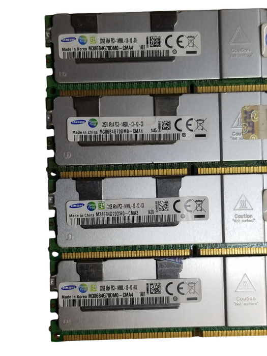 Lot of 4 - 32GB 4Rx4 PC3- 14900L - 13-12 -CO Server RAM