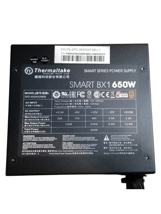 Thermaltake Smart BX1 650W 80+ Bronze Non-Modular  Power Supply