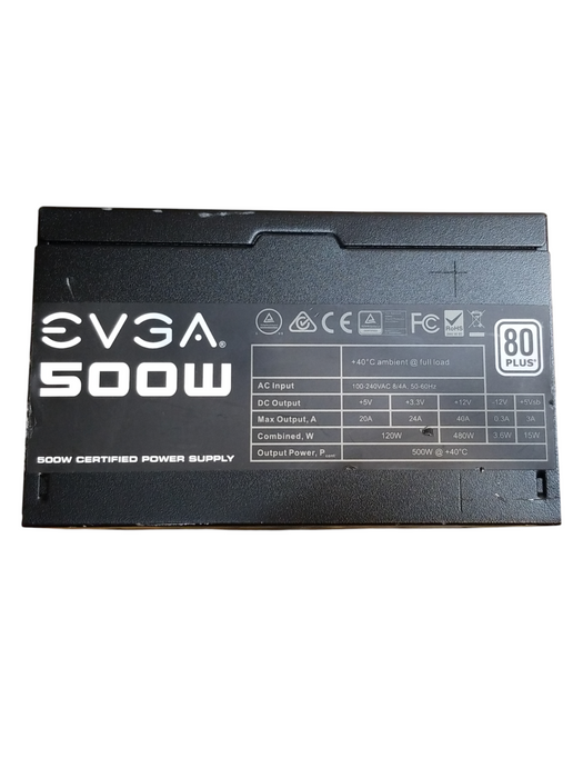 EVGA 500W  Non Modular 80 Plus Power Supply 100-W1-0500