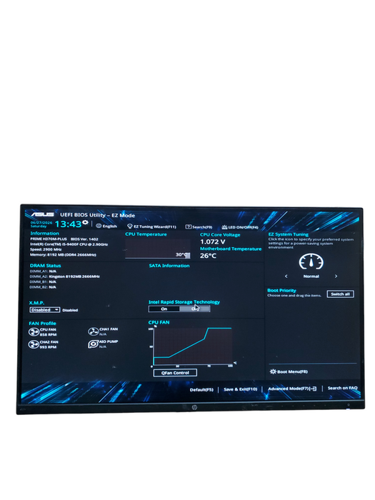 Custom PC PRIM H370M-PLUS i5-9400F CPU 2.90GHz 8GB RAM NO-HDD/SSD (READ)