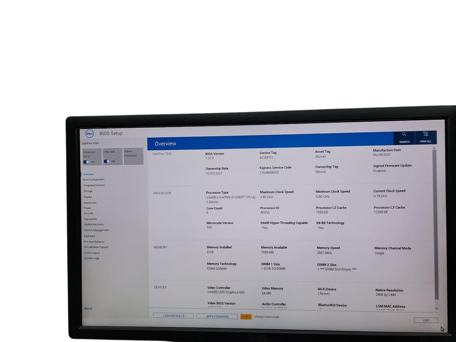 Dell Optiplex 7090 Micro i5 - 10500T @ 2.30GHz 8GB DDR4 Ram No HDD