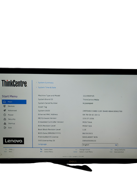 Lenovo Thinkcentre M60e 10th Gen I5 1035G1 8GB RAM DDR4 NO-HDD/SSD