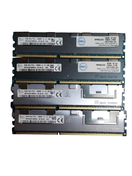 SKhynix 128GB (4x Stick 32GB) 4Rx4 PC3L-10600R-09-11-AB0/AB1Server RAM