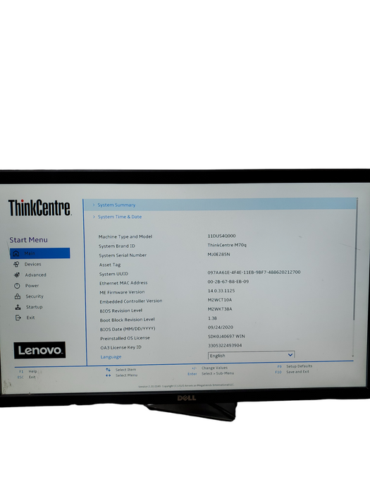Lenovo ThinkCentre M70q Core i5-10600T 2.40 GHz 8GB DDR4 NO-HDD/SSD